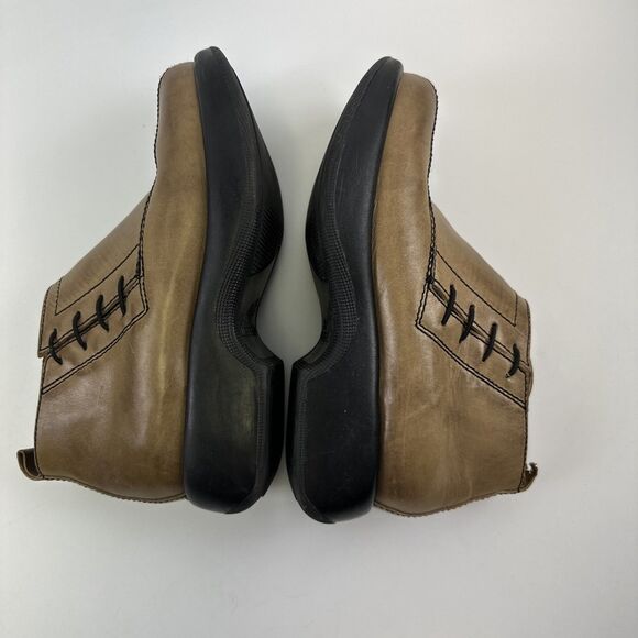Dansko Vintage Platform Bootie Brown Tan Leather Laces Side Zip Womens 37 US 6.5 - Picture 10 of 14